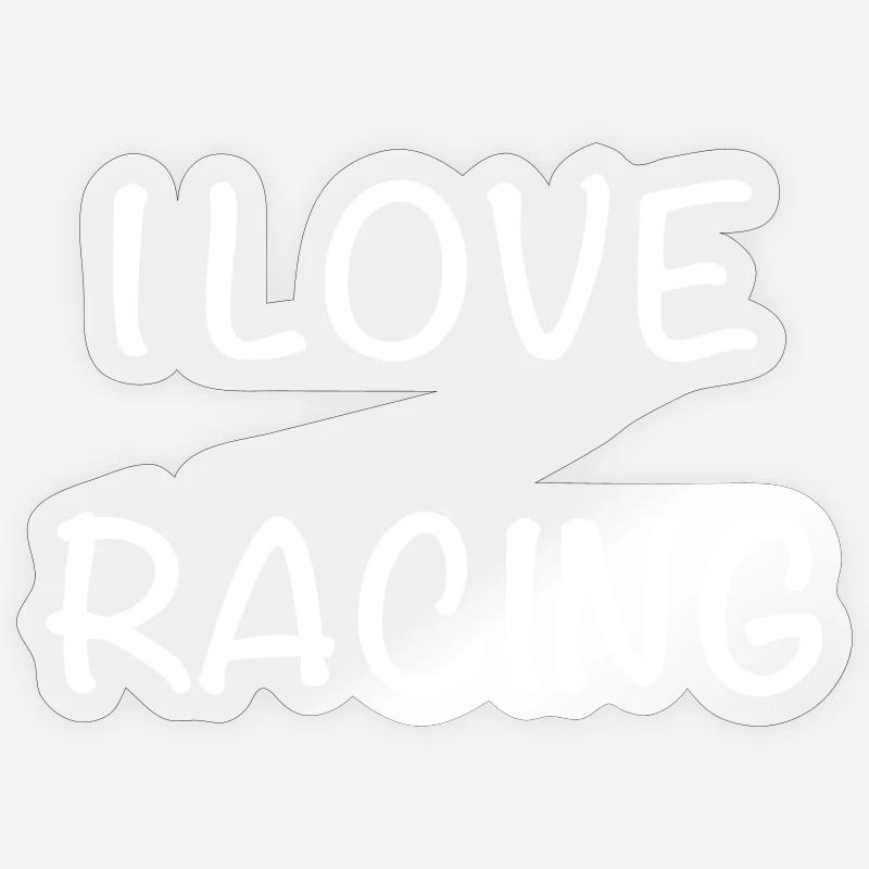 J’adore la course – Style d’écriture manuscrite Sticker taille S (10 x 10 cm)