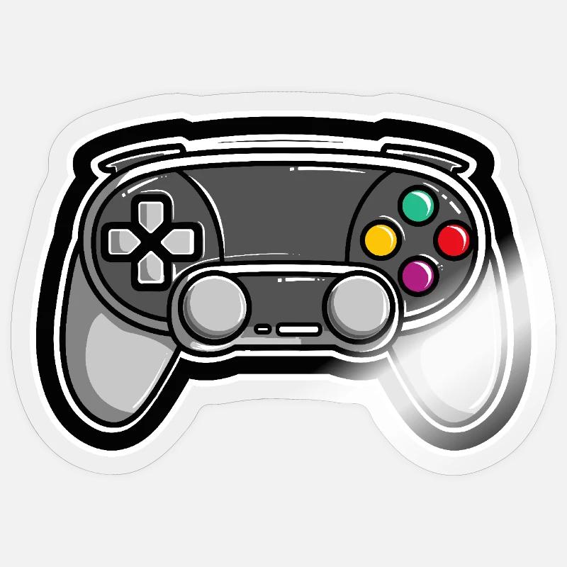 Manettes de jeu - Sticker taille S (10 x 10 cm) - brillant transparent