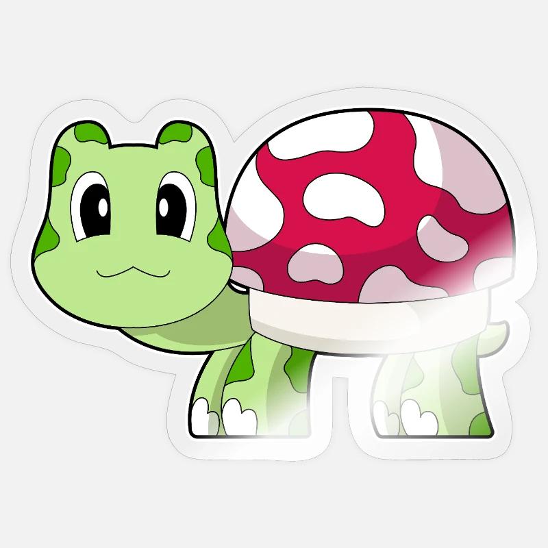 Turtle Mushroom - Sticker size S (10 x 10 cm) - transparent glossy