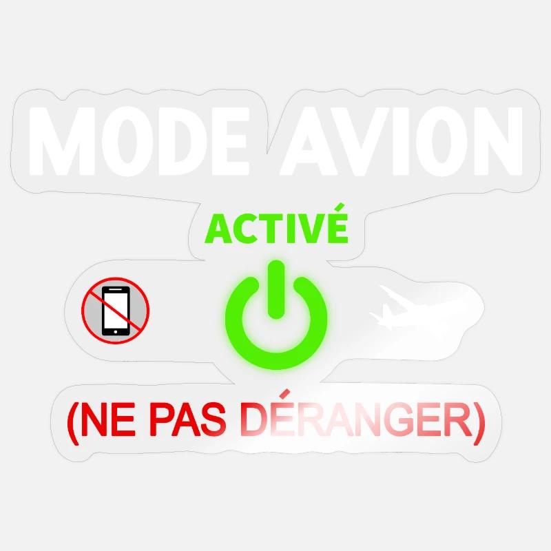 Design Mode Avion Activation Fun - Sticker taille S (10 x 10 cm) - brillant transparent
