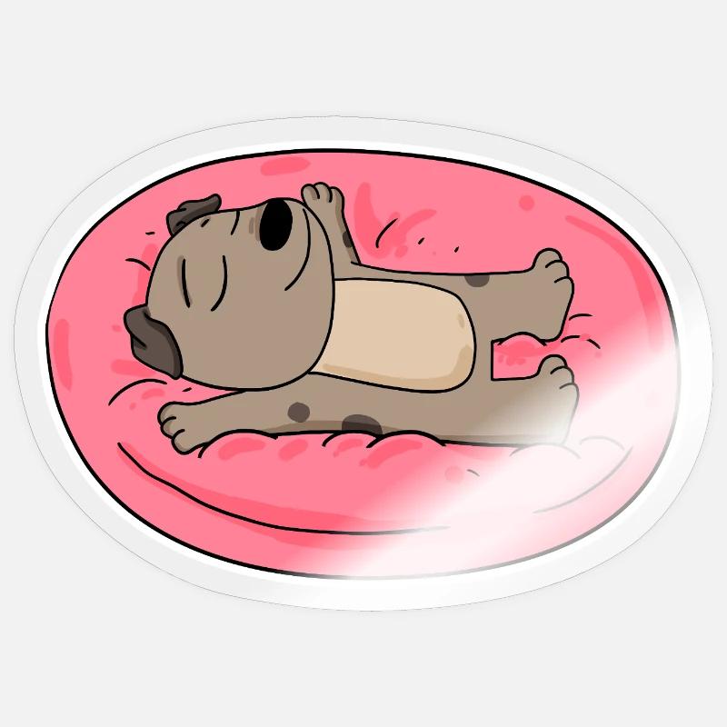 Cute dog lying down - Sticker size S (10 x 10 cm) - transparent glossy