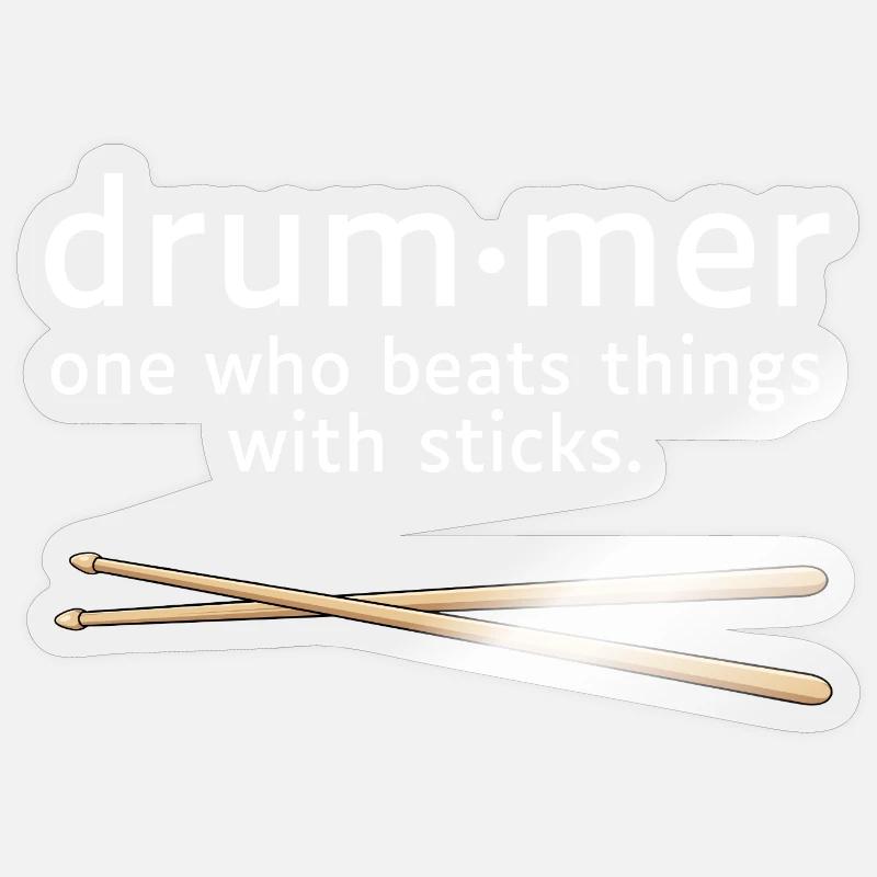 Drummer Definition Funny Drummer Saying - Sticker size S (10 x 10 cm) - transparent glossy
