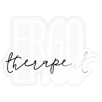 Stilvolles Design für Ergotherapeut - Sticker Größe S (10 x 10 cm) - Transparent glänzend - Vorne