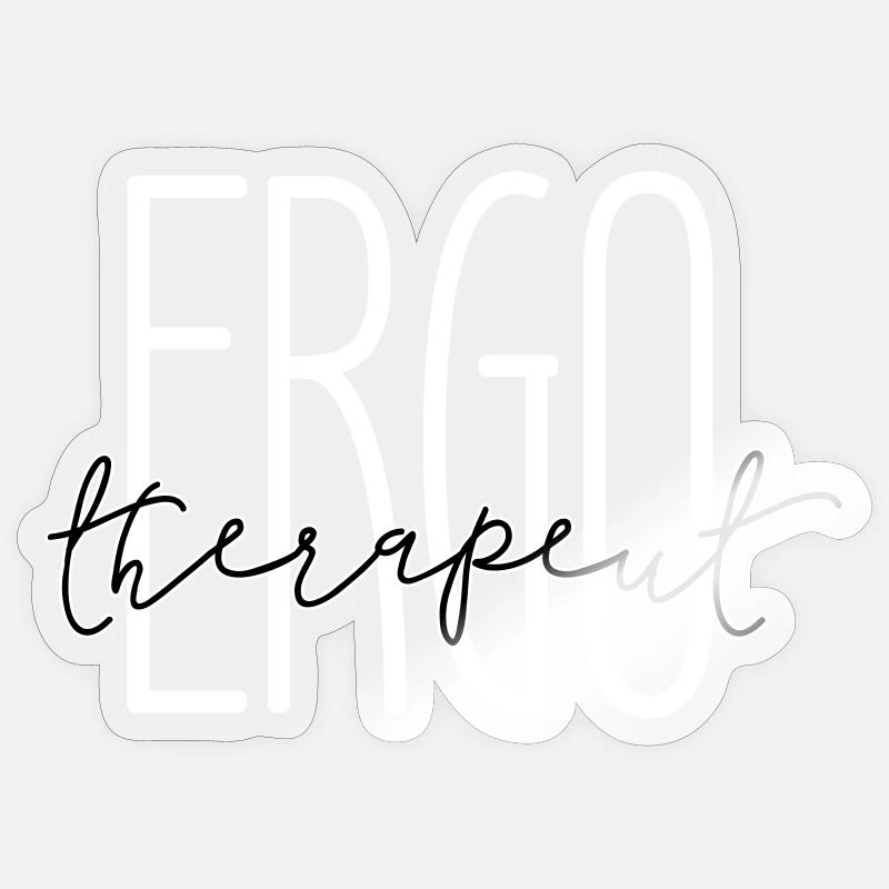 Design élégant pour ergothérapeute - Sticker taille S (10 x 10 cm) - brillant transparent