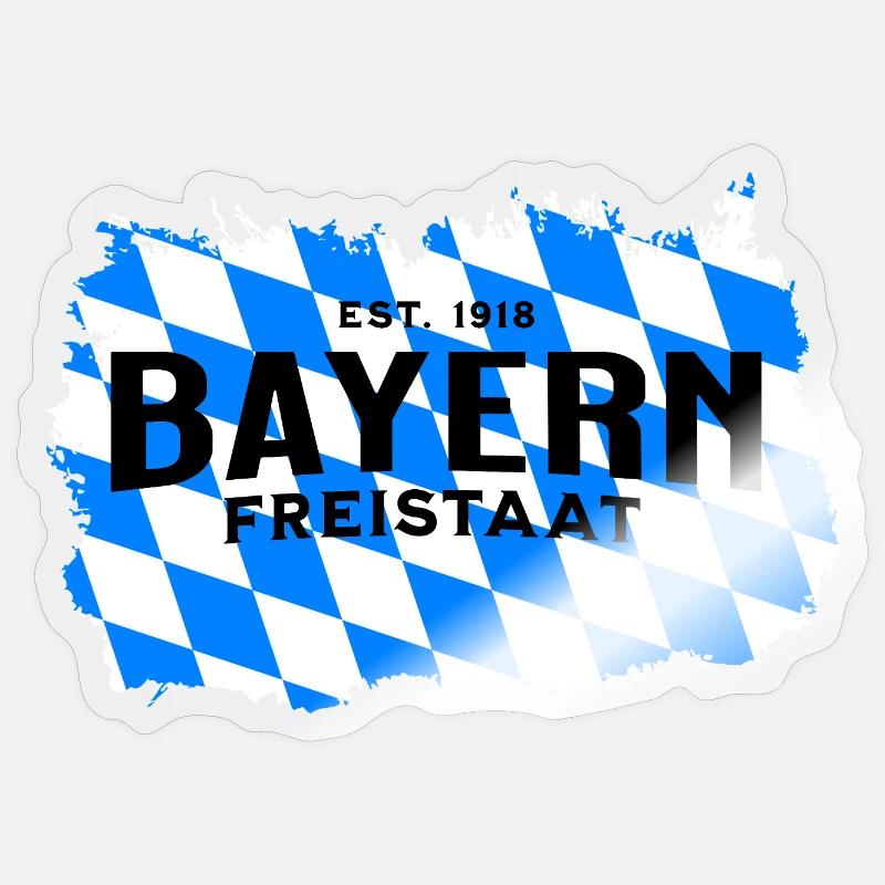 État libre de Bavière – Conception du drapeau en diamant Sticker taille S (10 x 10 cm)