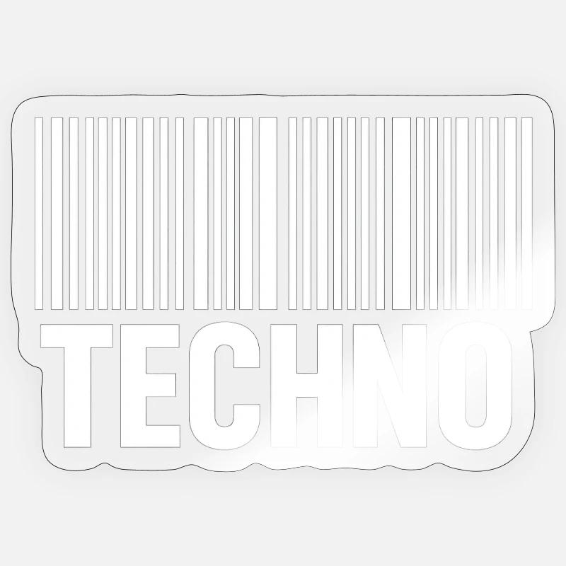 Techno Barcode Muster - Sticker Größe S (10 x 10 cm) - Transparent glänzend