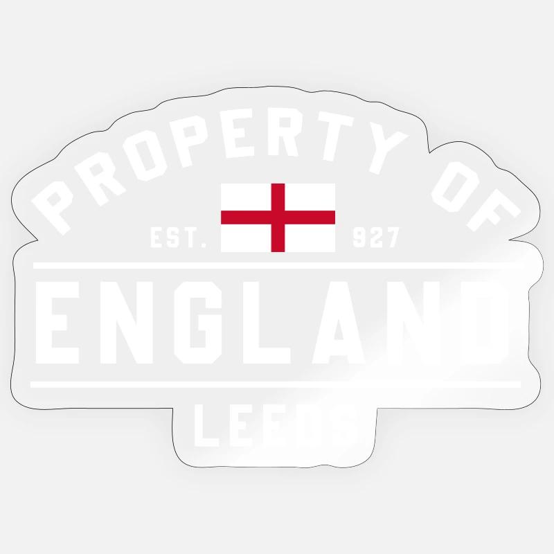 Angleterre Leeds Flag Design dans un style graphique - Sticker taille S (10 x 10 cm) - brillant transparent