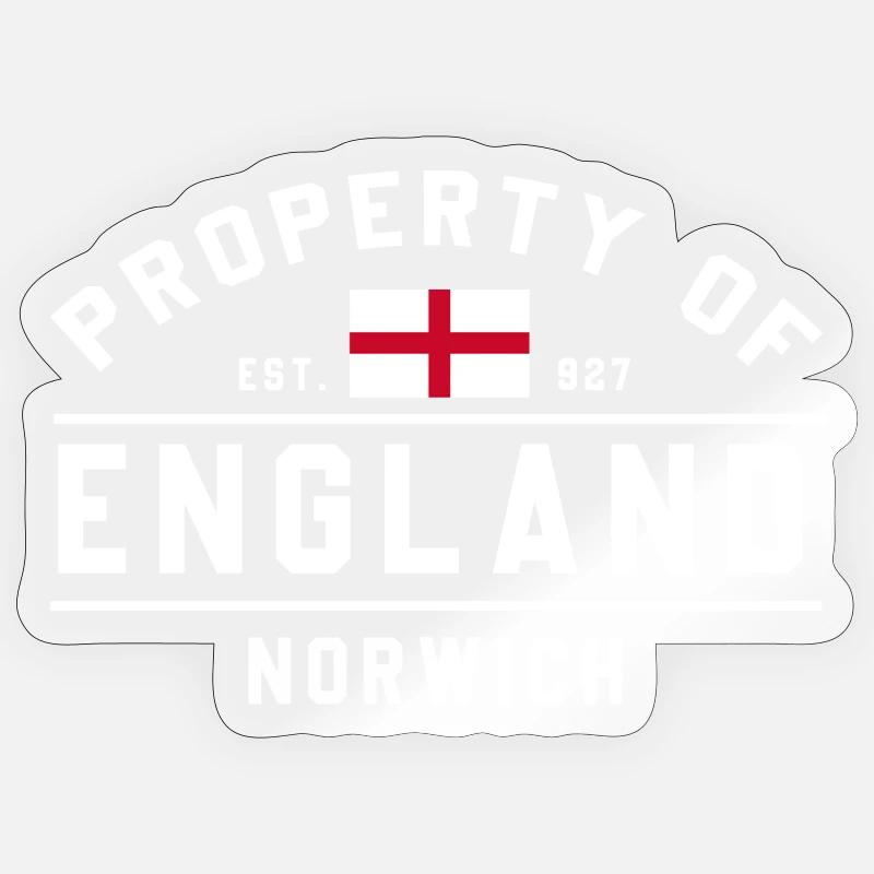Angleterre Norwich Flag Est.1827 - Sticker taille S (10 x 10 cm) - brillant transparent
