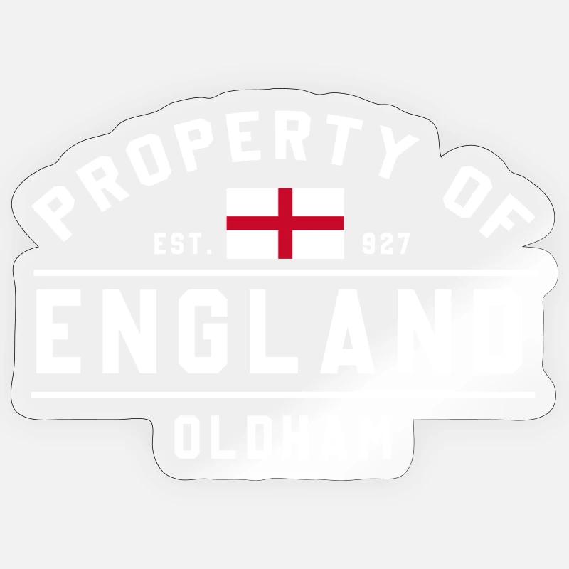 Propriété de l’Angleterre Drapeau d’Oldham Sticker taille S (10 x 10 cm)