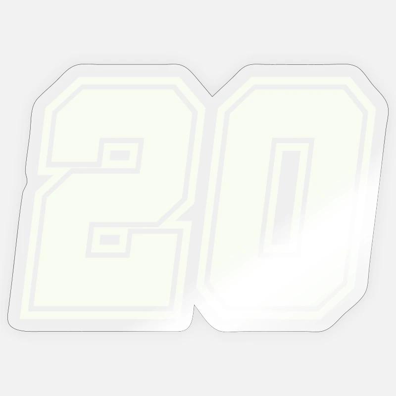 Numéro 20 - Sticker taille S (10 x 10 cm) - brillant transparent