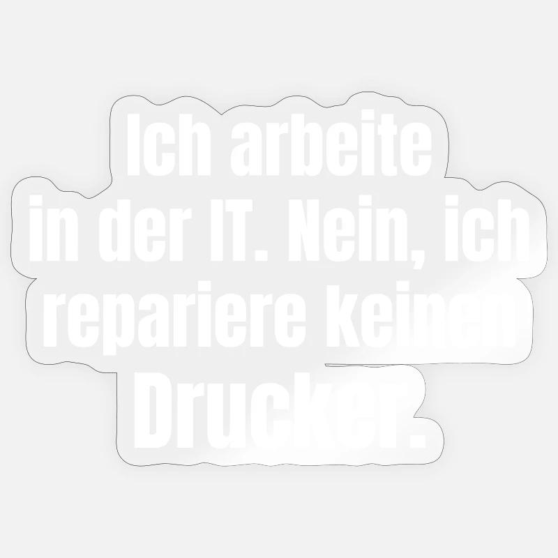 Je travaille dans l’informatique – Druckerheld - Sticker taille S (10 x 10 cm) - brillant transparent