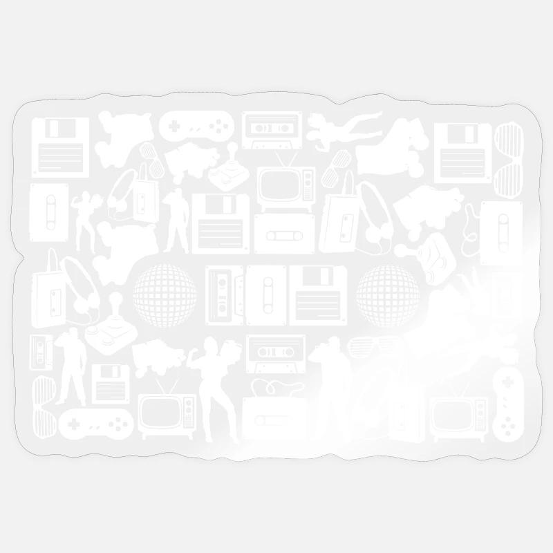 Kassette Silhouette - Sticker Größe S (10 x 10 cm) - Transparent glänzend