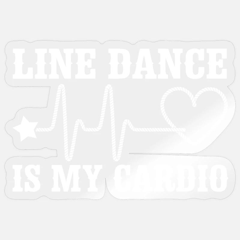 Line Dance Cardio Statement - Sticker size S (10 x 10 cm) - transparent glossy