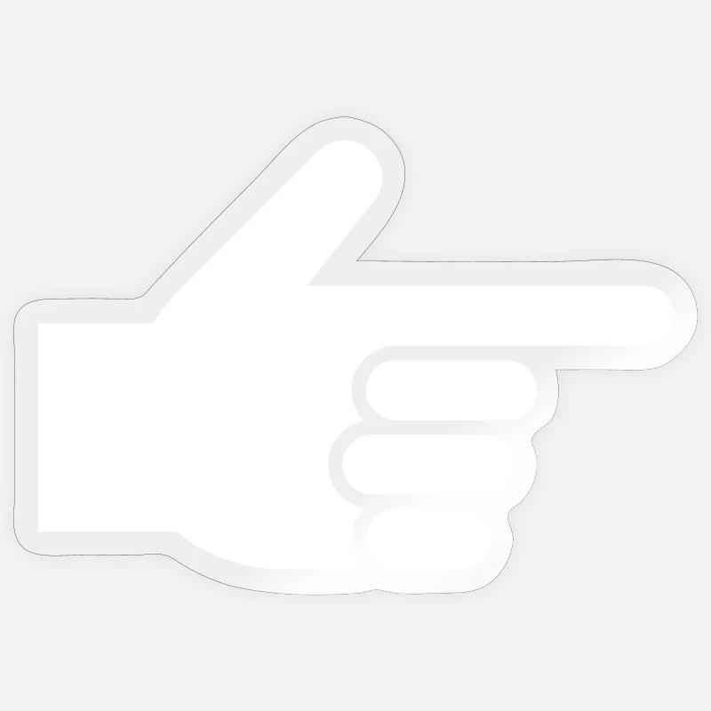 Main, index, index - Sticker taille S (10 x 10 cm) - brillant transparent