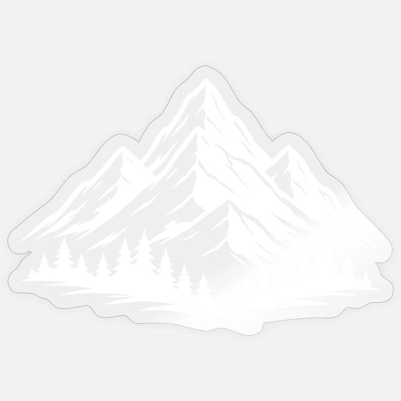 Mountains Forest Landscape - Sticker size S (10 x 10 cm) - transparent glossy