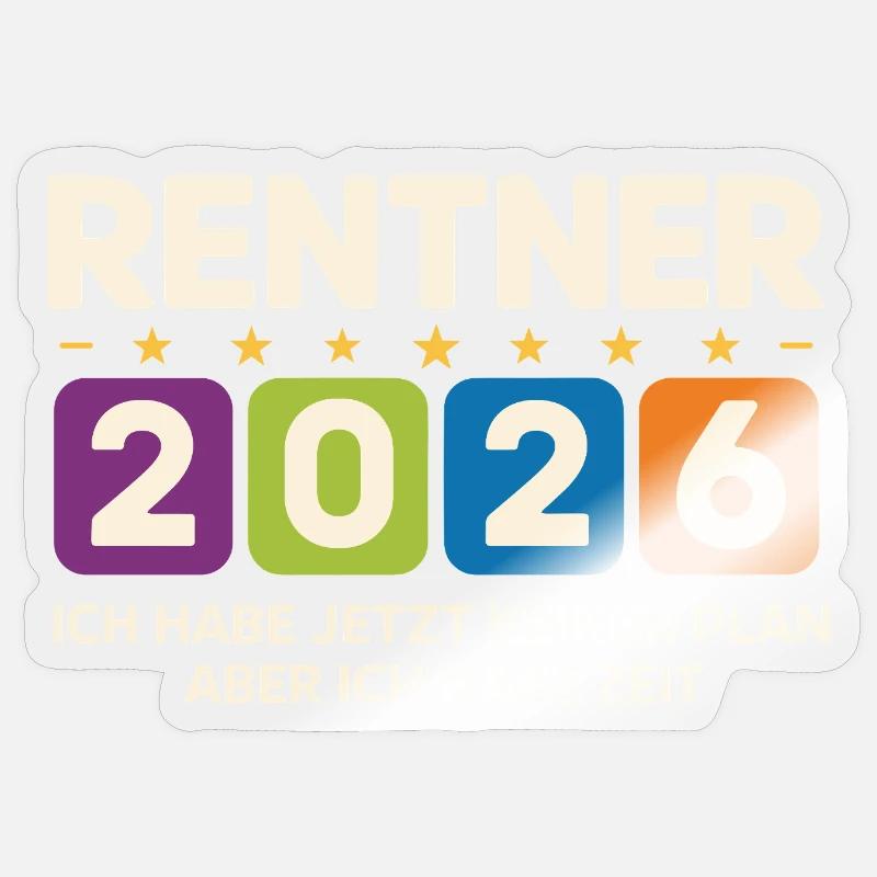 Retraités 2026 : Pas de plan, mais du temps Sticker taille S (10 x 10 cm)