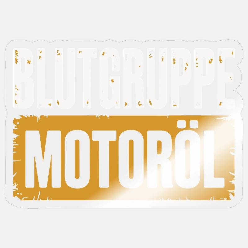 Blutgruppe Motoröl Schrauber Design - Sticker Größe S (10 x 10 cm) - Transparent glänzend