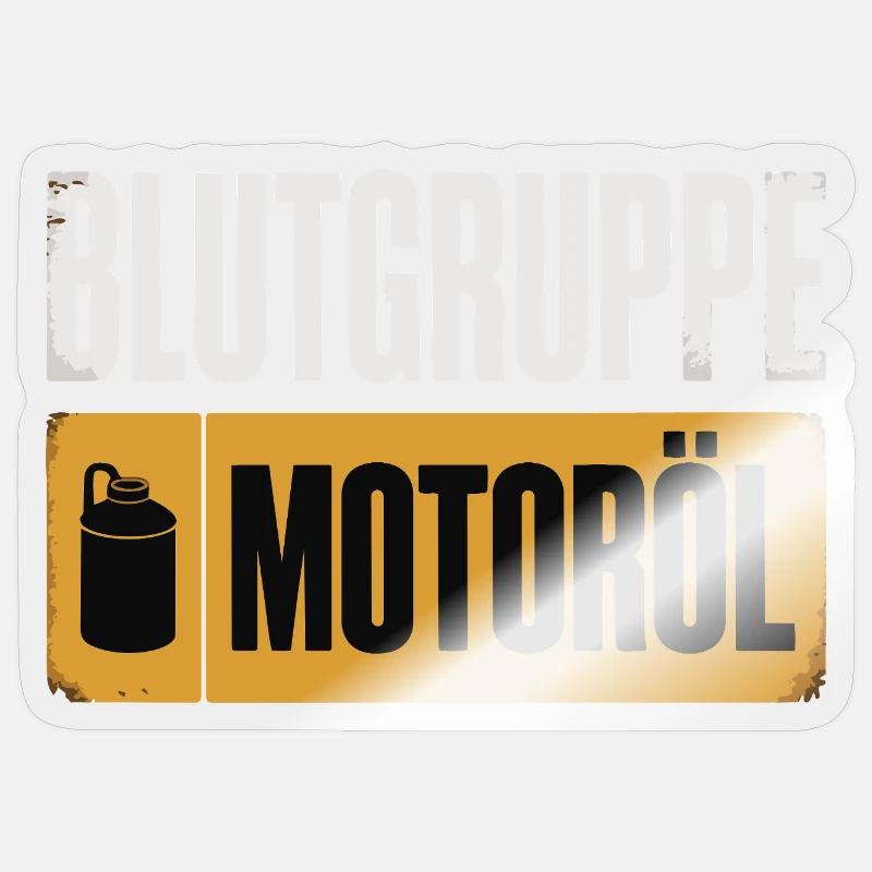 Blutgruppe Motoröl Schrauber Design - Sticker Größe S (10 x 10 cm) - Transparent glänzend