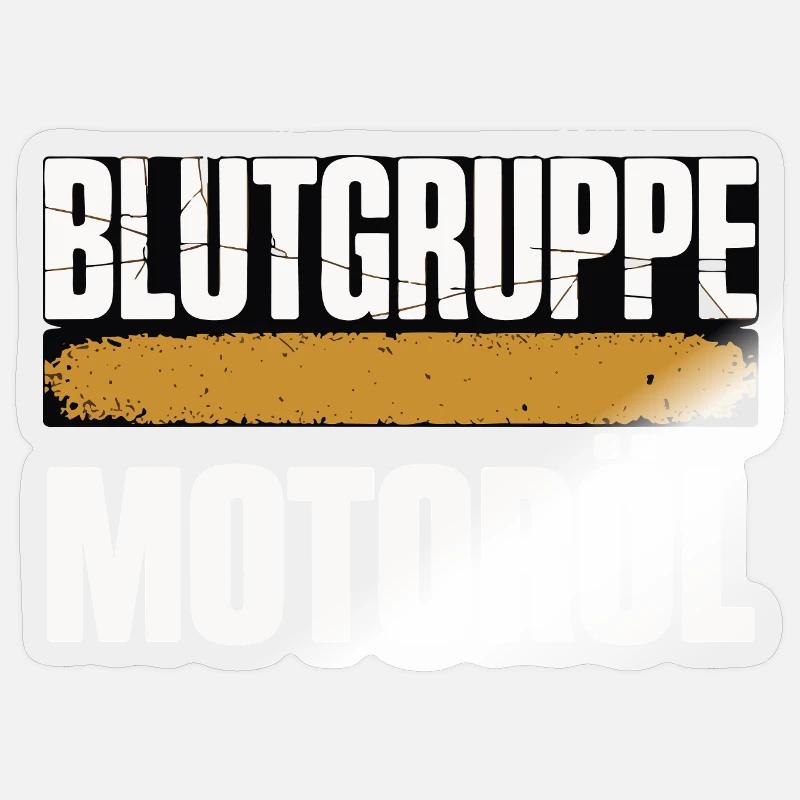 Blutgruppe Motoröl Schrauber Design - Sticker Größe S (10 x 10 cm) - Transparent glänzend