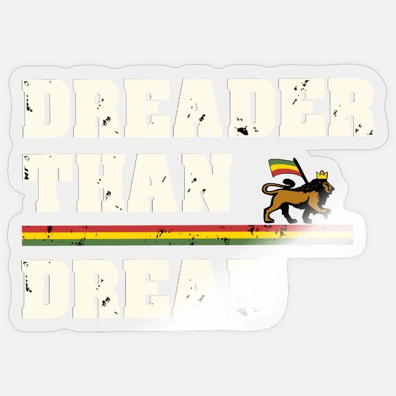 Dreader Than Dread - Sticker taille S (10 x 10 cm) - brillant transparent