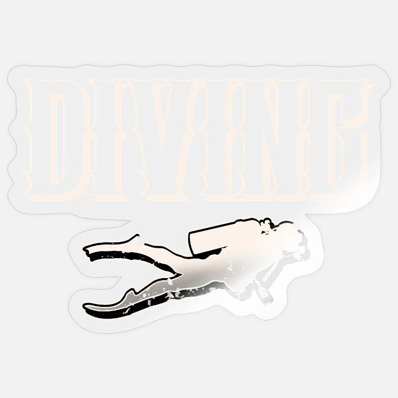Diving divers - Sticker size S (10 x 10 cm) - transparent glossy