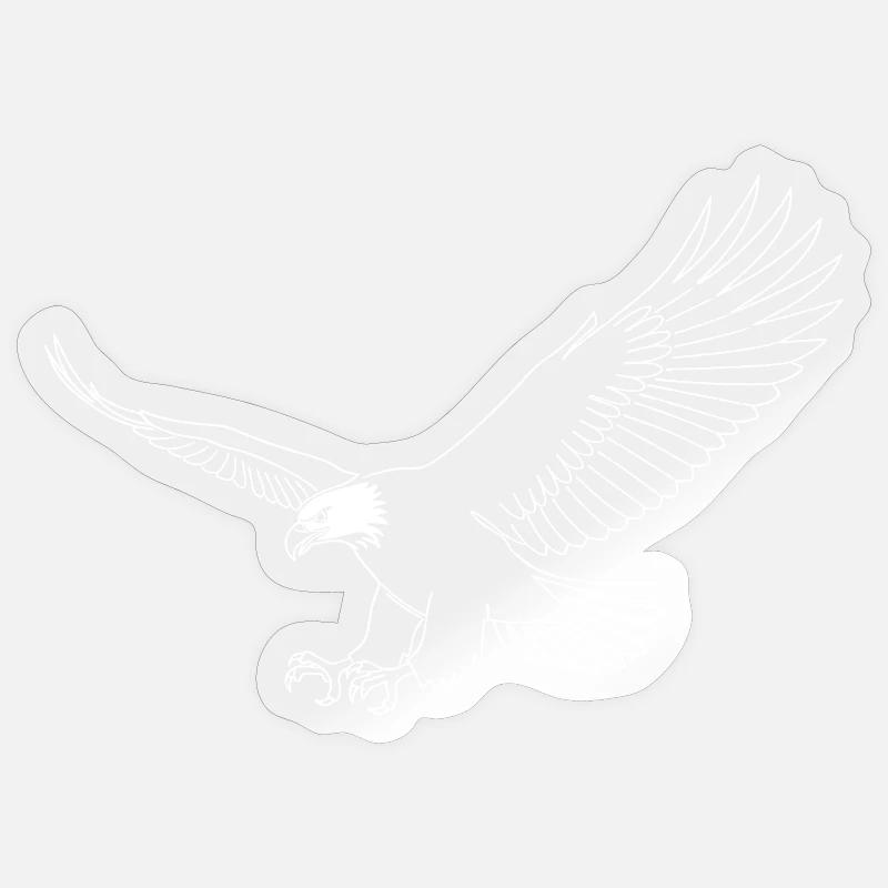 Minimalist Eagle Silhouette Freedom USA Bird - Sticker size S (10 x 10 cm) - transparent glossy
