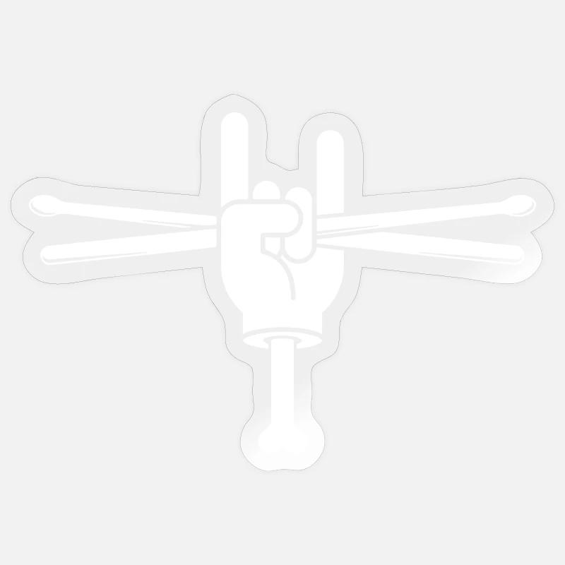 Hand Holding Drumsticks Sticker size S (10 x 10 cm)