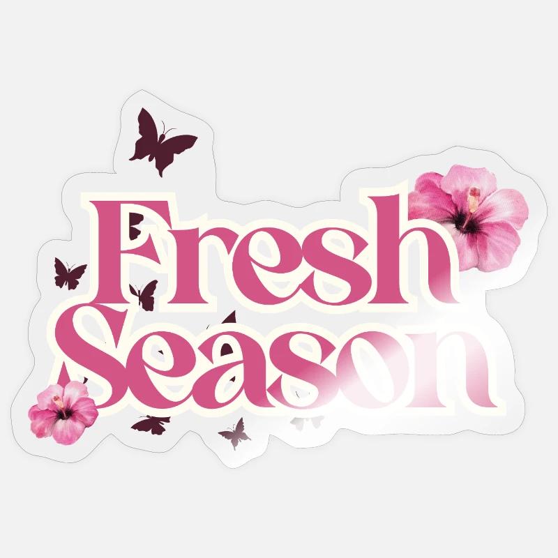 Fraîche Saison Floral Script Sticker taille S (10 x 10 cm)