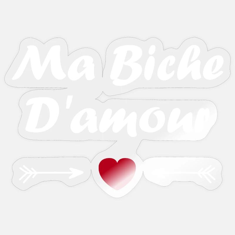 biche - Sticker taille S (10 x 10 cm) - brillant transparent