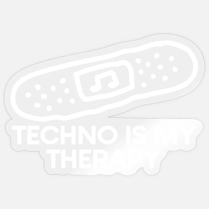 Techno est mon patch de thérapie Sticker taille S (10 x 10 cm)