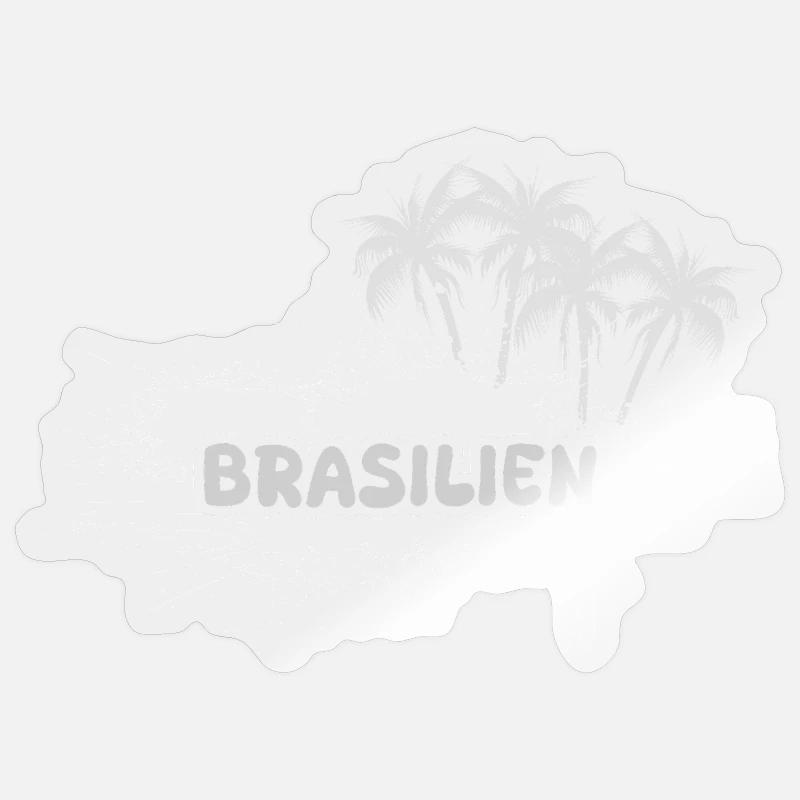 Brazil as palm trees - Sticker size S (10 x 10 cm) - transparent glossy