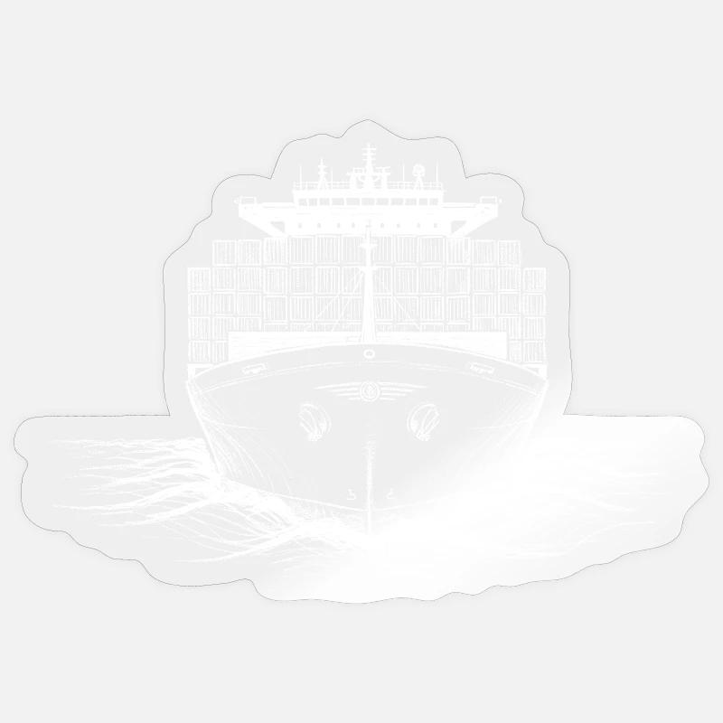 Zeichnung von Containerfrachterschiffen - Sticker Größe S (10 x 10 cm) - Transparent glänzend