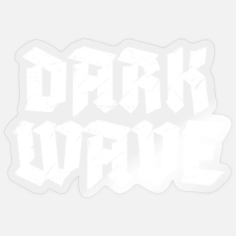 Dark Wave typography logo design Sticker size S (10 x 10 cm)