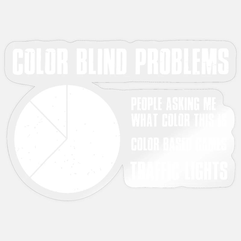 Problèmes de daltoniens - Sticker taille S (10 x 10 cm) - brillant transparent