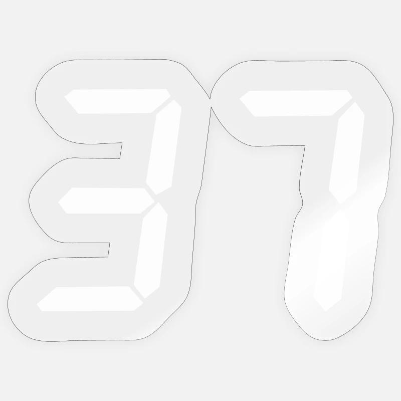 digitale_zahl_37- - Sticker size S (10 x 10 cm) - transparent glossy