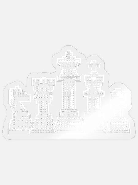 Schach Pixel Figuren für Männer Geschenk Retro - Sticker Größe S (10 x 10 cm) - Transparent glänzend
