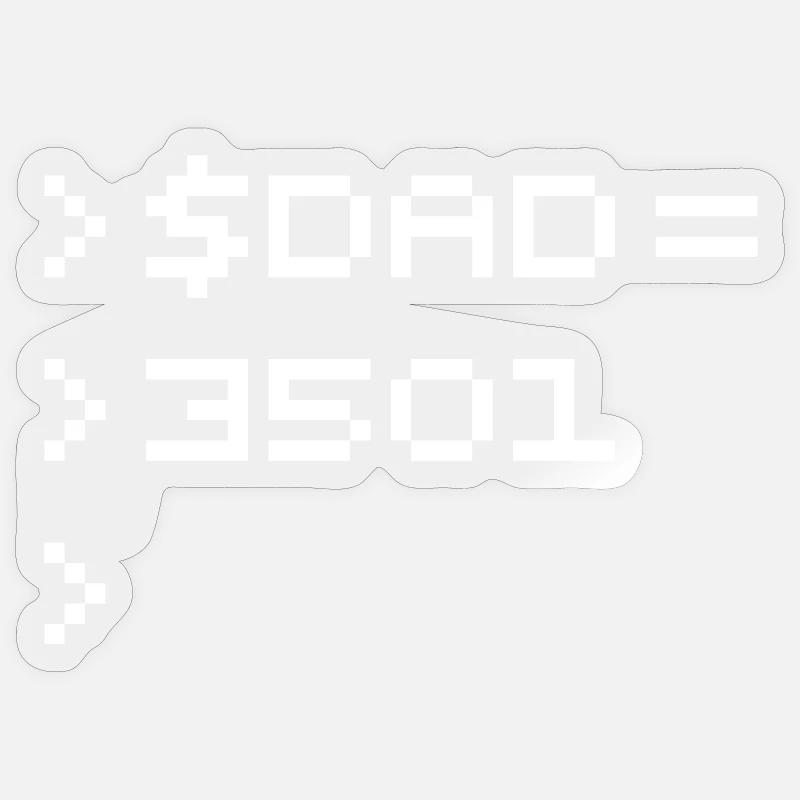 DAD 8-Bit Code Nerd Pixel Terminal Retro Sticker Größe S (10 x 10 cm)