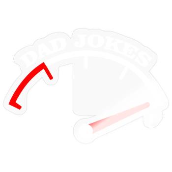 Papa-Witze Meter-Abschlag-Design - Sticker Größe S (10 x 10 cm) - Transparent glänzend - Vorne