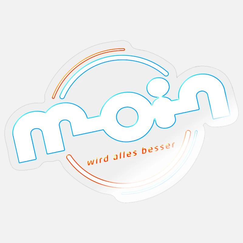 Moin - Sticker Größe S (10 x 10 cm) - Transparent glänzend