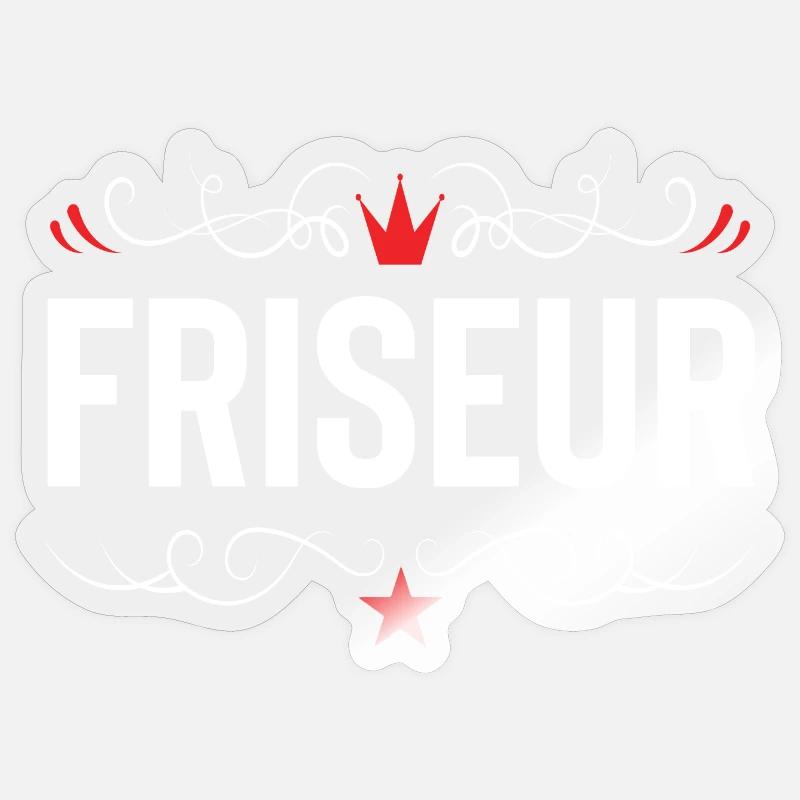 Friseur Beruf - Sticker GröĂe S (10 x 10 cm) - Transparent glĂ€nzend