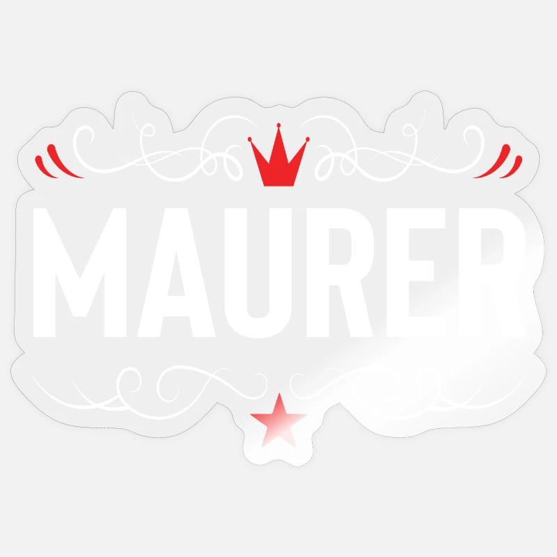 Métier de maçon - Sticker taille S (10 x 10 cm) - brillant transparent