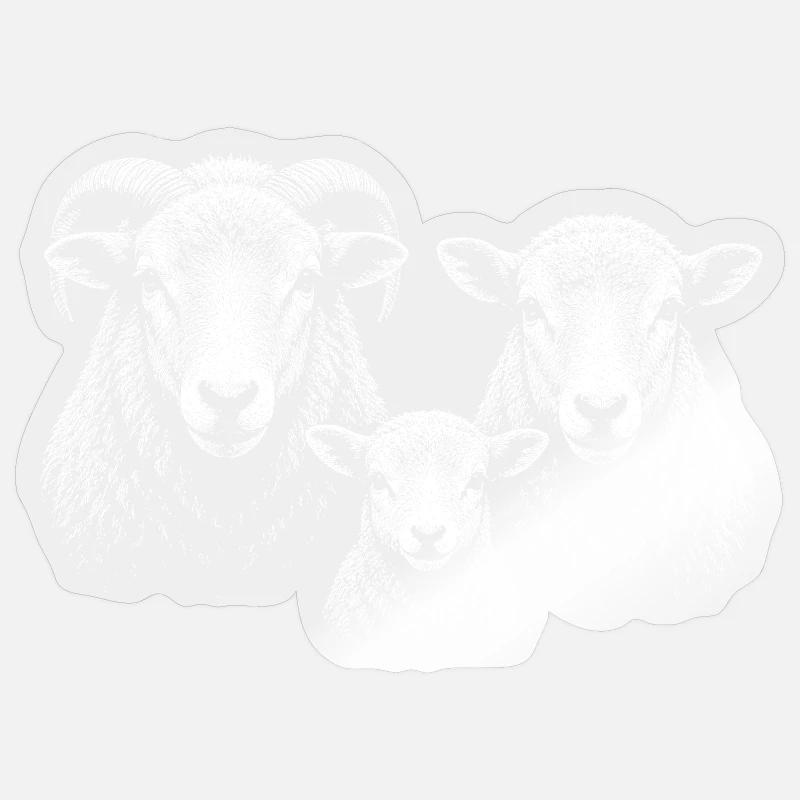 Schafe - Sticker Größe S (10 x 10 cm) - Transparent glänzend