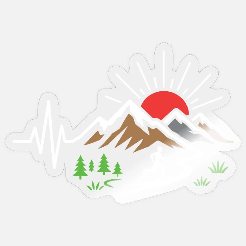 Trail running - Sticker taille S (10 x 10 cm) - brillant transparent