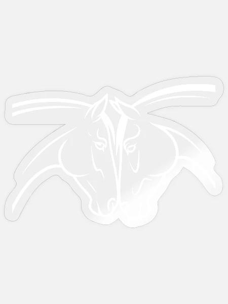 Pegasus Linie Illustration - Sticker Größe S (10 x 10 cm) - Transparent glänzend