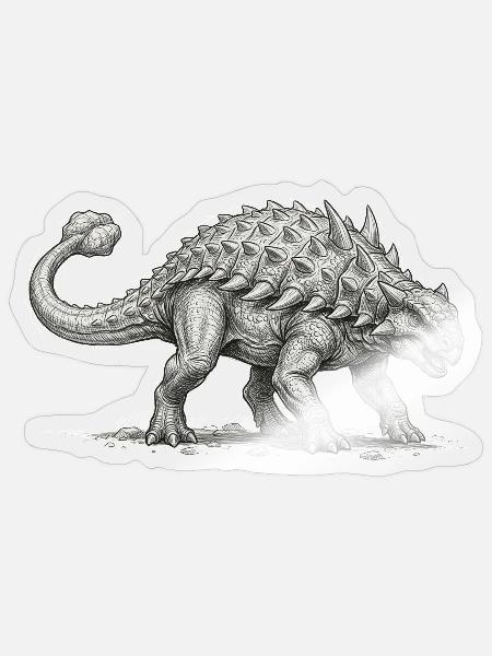 Ankylosaurus Motiv Dinosaurier Design Urzeit - Sticker Größe S (10 x 10 cm) - Transparent glänzend
