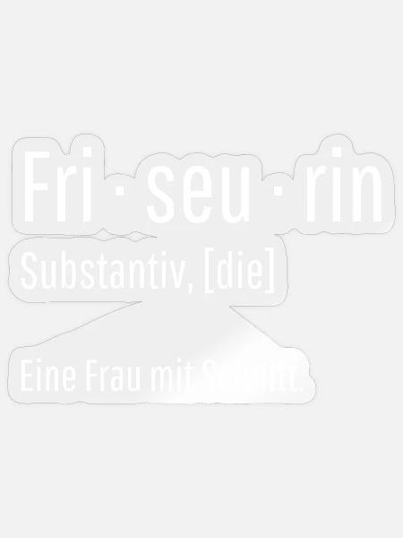 Friseurin Substantiv Definition Geschenk - Sticker Größe S (10 x 10 cm) - Transparent glänzend