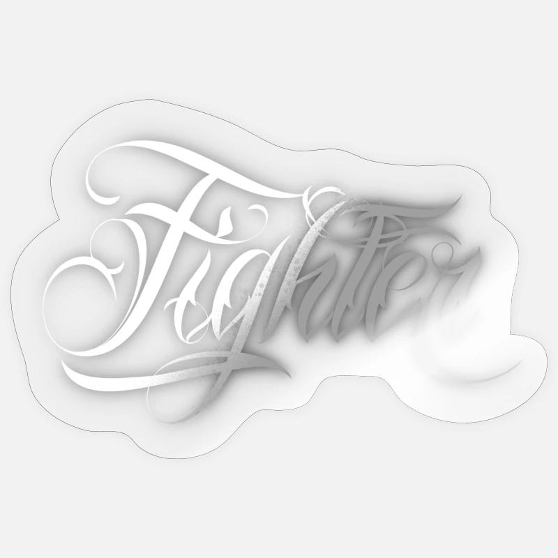 Fighter - Sticker size S (10 x 10 cm) - transparent glossy
