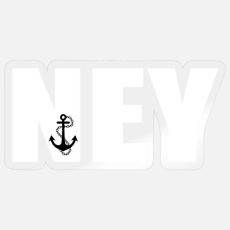 Ancre NEY - Sticker taille S (10 x 10 cm) - brillant transparent