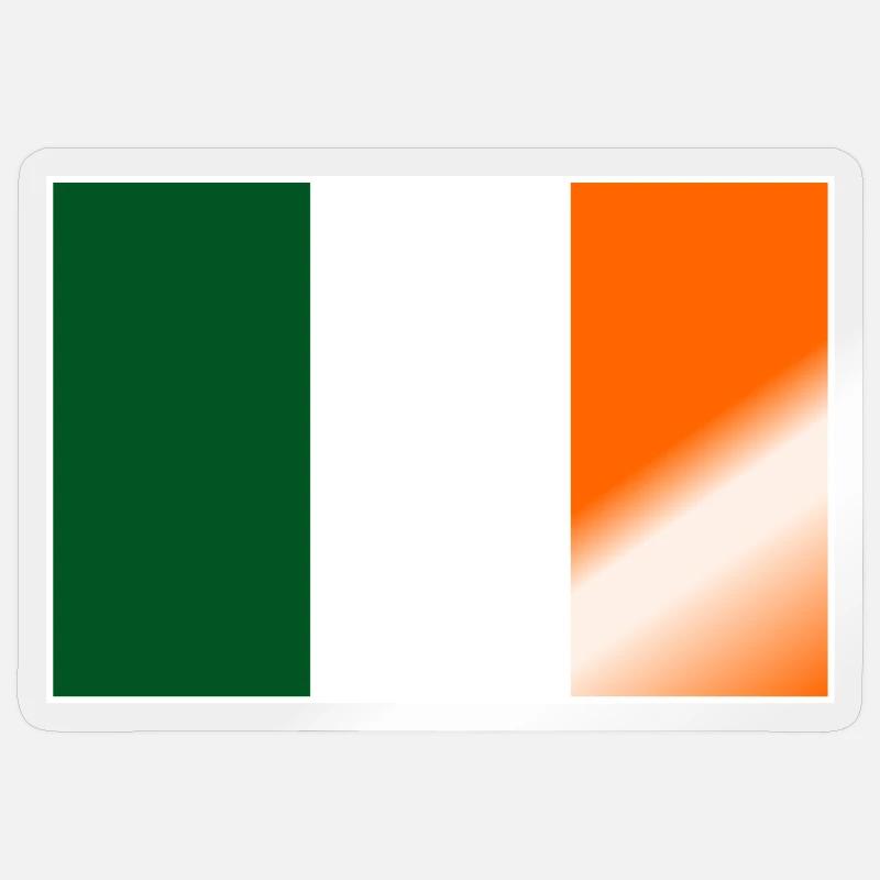 Drapeau de l’Irlande - Sticker taille S (10 x 10 cm) - brillant transparent