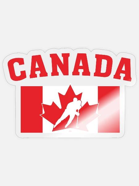 Kanada-Eishockeyflagge - Sticker Größe S (10 x 10 cm) - Transparent glänzend